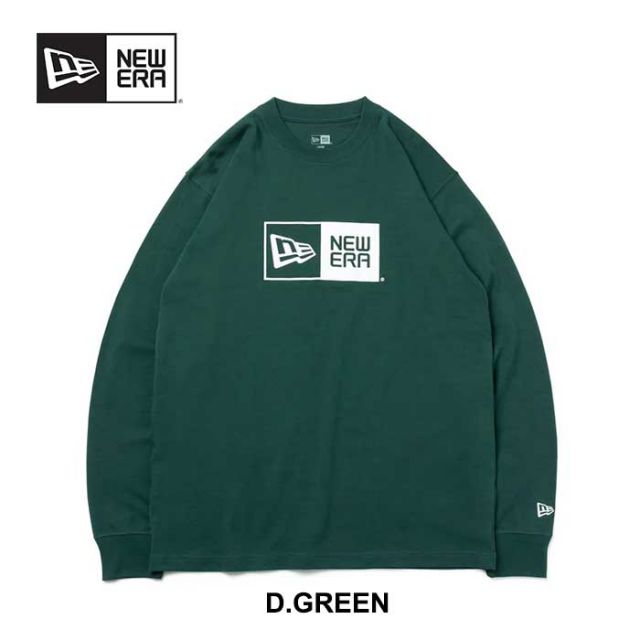 ニューエラ 長袖Tシャツ NEW ERA 長袖 コットン Tシャツ Box Logo ボックスロゴ レギュラーフィット (13755434)  ロンT (240328)