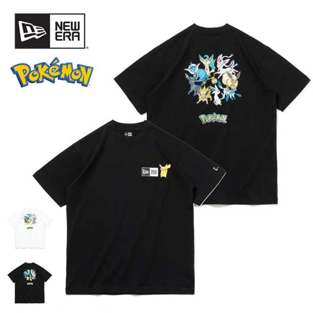 ニューエラ ポケモン コラボ  tシャツ NEW ERA 半袖 コットン tシャツ Pokemon ポケモン ピカチュウ イーブイフレンズ 14124672 14124671 メール便 (240404)