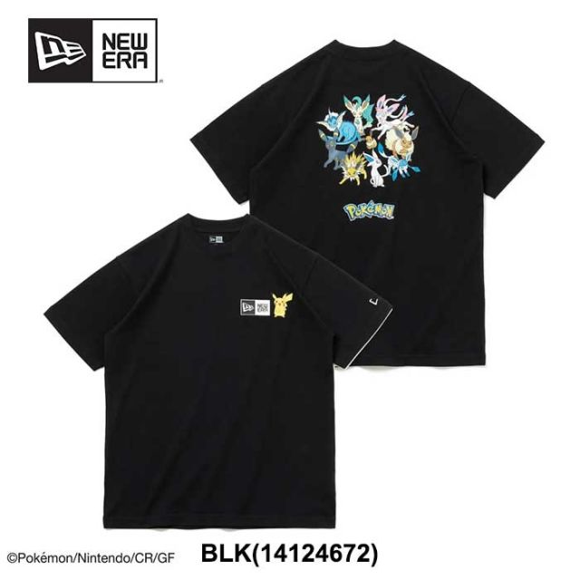 ニューエラ ポケモン コラボ  tシャツ NEW ERA 半袖 コットン tシャツ Pokemon ポケモン ピカチュウ イーブイフレンズ 14124672 14124671 メール便 (240404)