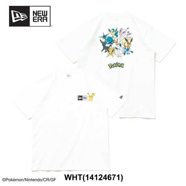 ニューエラ ポケモン コラボ  tシャツ NEW ERA 半袖 コットン tシャツ Pokemon ポケモン ピカチュウ イーブイフレンズ 14124672 14124671 メール便 (240404)