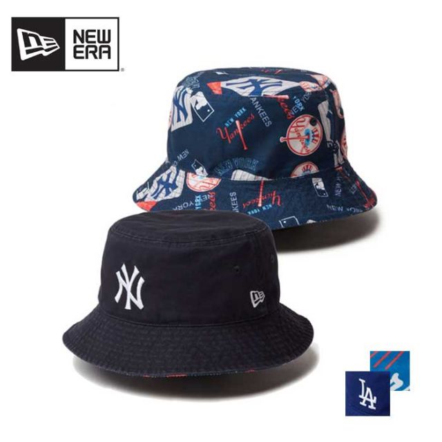 ニューエラ バケットハット newera BUCKET01 MLB REV バケット01 リバーシブル MLB  ロサンゼルス・ドジャース ニューヨーク・ヤンキース メール便 開幕戦 東京 (240829)