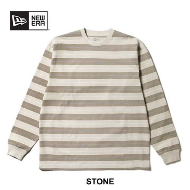 ニューエラ ロンt newera LS OS CT TEE MULTI BORDER 長袖 オーバーサイズド コットン Tシャツ  ボーダー しましま (241011)