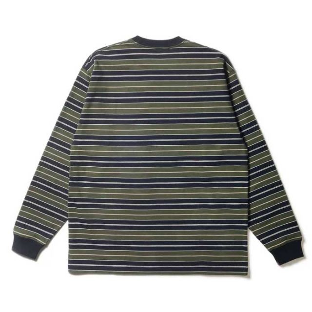 ニューエラ ロンt newera LS OS CT TEE MULTI BORDER 長袖 オーバーサイズド コットン Tシャツ  ボーダー しましま (241011)