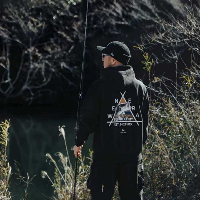 ニューエラ パーカー newera OD LT TECH PH YOSHIDA BROS ライト テック スウェット プルオーバーフーディー Angler Collection ブラックバス 釣り アウトドア フィッシング (241011)
