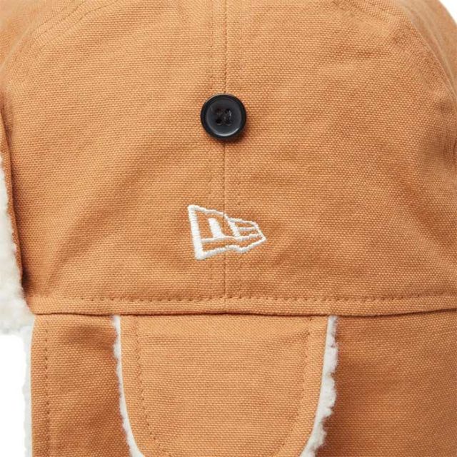 ニューエラ キャップ NEWERA トラッパー Duck Canvas ダックキャンバス TRAPPER DUCK ライトブロンズ ブラック メンズ レディース ユニセックス ファーハット フライトキャップ 冬用 アウトドア 人気 M / L (241030)