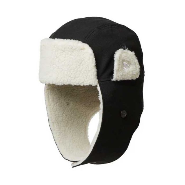 ニューエラ キャップ NEWERA トラッパー Duck Canvas ダックキャンバス TRAPPER DUCK ライトブロンズ ブラック メンズ レディース ユニセックス ファーハット フライトキャップ 冬用 アウトドア 人気 M / L (241030)