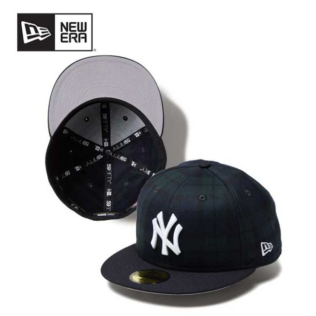 ニューエラ キャップ NEWERA 5950 59FIFTY Powered by GORO NAKATSUGAWA min-nano ニューヨーク ヤンキース ブラックウォッチ ネイビーバイザー メンズ レディース ユニセックス 中津川吾郎 コラボ MINNAN0 ミンナノ (241030)