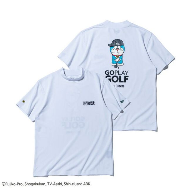 ニューエラ Tシャツ NEWERA GF SS MID NECK TEE DORAEMON 半袖 鹿の子 ミッドネック Tシャツ ドラえもん ゴルフ  メール便 (2502)