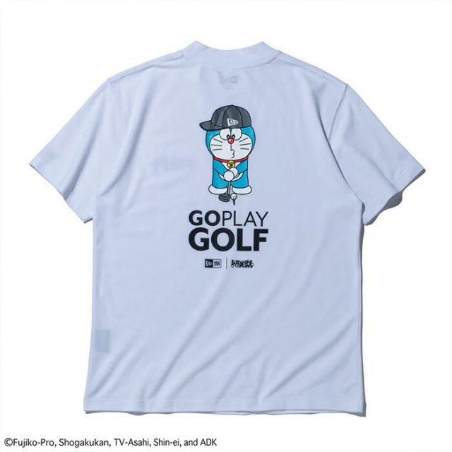 ニューエラ Tシャツ NEWERA GF SS MID NECK TEE DORAEMON 半袖 鹿の子 ミッドネック Tシャツ ドラえもん ゴルフ  メール便 (2502)