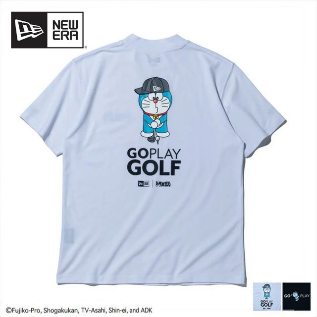 ニューエラ Tシャツ NEWERA GF SS MID NECK TEE DORAEMON 半袖 鹿の子 ミッドネック Tシャツ ドラえもん ゴルフ  メール便 (2502)