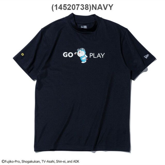 ニューエラ Tシャツ NEWERA GF SS MID NECK TEE DORAEMON 半袖 鹿の子 ミッドネック Tシャツ ドラえもん ゴルフ  メール便 (2502)