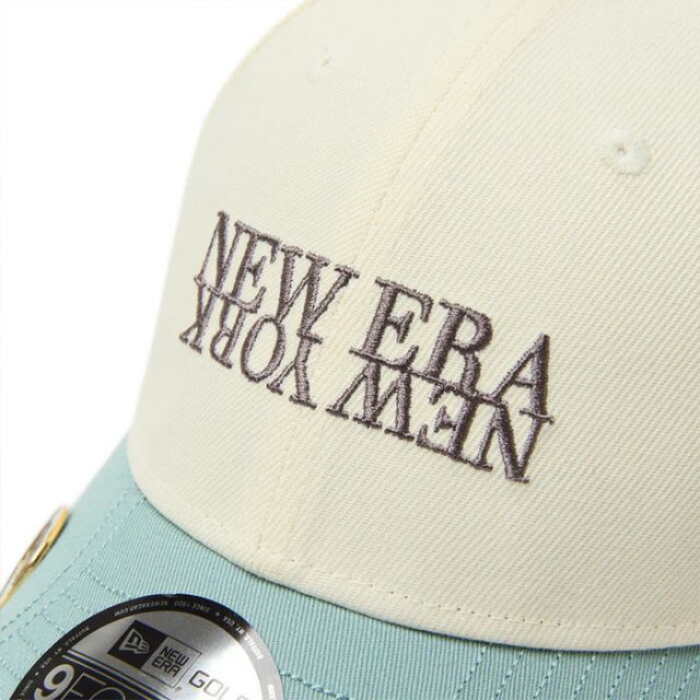 ニューエラ クロームホワイト ビーチキスブルーバイザー NEWERA GF 940VS OP NENY 2TONE NEWERA ゴルフキャップ マグネット付き ボールマーカー対応 9FORTY ユニセックス 帽子 ベルクロストラップ 抗菌 ブラック ニューエラゴルフ (2503)