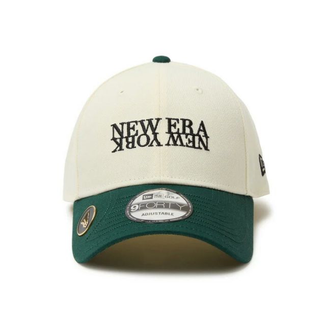 ニューエラ クロームホワイト ビーチキスブルーバイザー NEWERA GF 940VS OP NENY 2TONE NEWERA ゴルフキャップ マグネット付き ボールマーカー対応 9FORTY ユニセックス 帽子 ベルクロストラップ 抗菌 ブラック ニューエラゴルフ (2503)