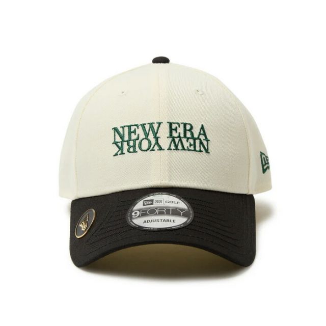 ニューエラ クロームホワイト ビーチキスブルーバイザー NEWERA GF 940VS OP NENY 2TONE NEWERA ゴルフキャップ マグネット付き ボールマーカー対応 9FORTY ユニセックス 帽子 ベルクロストラップ 抗菌 ブラック ニューエラゴルフ (2503)