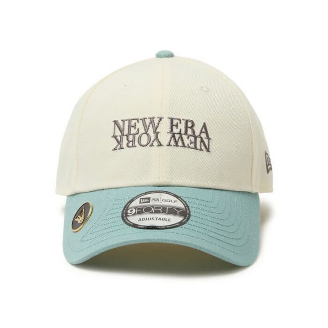 ニューエラ クロームホワイト ビーチキスブルーバイザー NEWERA GF 940VS OP NENY 2TONE NEWERA ゴルフキャップ マグネット付き ボールマーカー対応 9FORTY ユニセックス 帽子 ベルクロストラップ 抗菌 ブラック ニューエラゴルフ (2503)