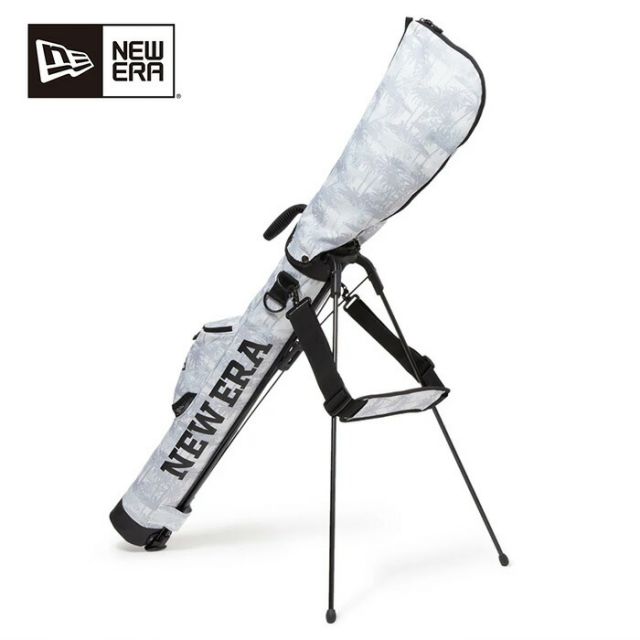 ニューエラ ゴルフ】 セルフスタンドケース ワードマークロゴ パームツリーカモホワイト × ブラック NEWERA GF SELF STAND CASE WML PTセルフスタンドケース ゴルフクラブ 47インチ対応 軽量 メッシュポケット ユニセックス (2503)