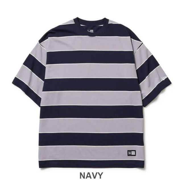 ニューエラ Tシャツ メンズ 半袖 オーバーサイズド コットン Tシャツ Multi Border NEWERA SS OS CT TEE MULBOR ニューエラ ボーダー メンズ レディース オーバーサイズ コットン 半袖 太ボーダー ストリート  メール便 (2503)