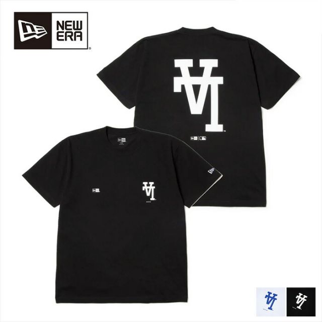 ニューエラ Tシャツ メンズ 半袖 MLB Upside Down ロサンゼルス・ドジャース ブラック レギュラーフィット NEWERA SS CT TEE LOSDOD UPSIDE DOWN メンズ レディースロゴ Tシャツ 逆ロゴ  コットン生地 黒 ユニセックス半袖 (2503)
