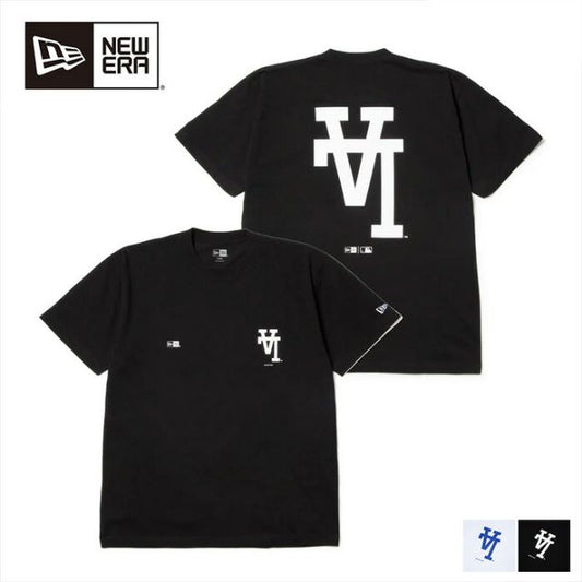 ニューエラ Tシャツ メンズ 半袖 MLB Upside Down ロサンゼルス・ドジャース ブラック レギュラーフィット NEWERA SS CT TEE LOSDOD UPSIDE DOWN メンズ レディースロゴ Tシャツ 逆ロゴ  コットン生地 黒 ユニセックス半袖 (2503)