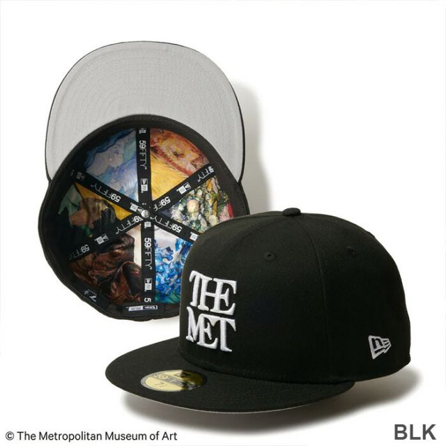 ニューエラ 59FIFTY The Met ライニングアート NEWERA 5950 THE MET LINING ART ニューエラ The Met コラボ キャップ 59FIFTY ゴッホ 名画 刺繍 ブラック メンズ レディース ユニセックス メトロポリタン美術館 正式名称 MLB (2503)