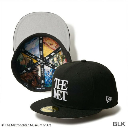 ニューエラ 59FIFTY The Met ライニングアート NEWERA 5950 THE MET LINING ART ニューエラ The Met コラボ キャップ 59FIFTY ゴッホ 名画 刺繍 ブラック メンズ レディース ユニセックス メトロポリタン美術館 正式名称 MLB (2503)