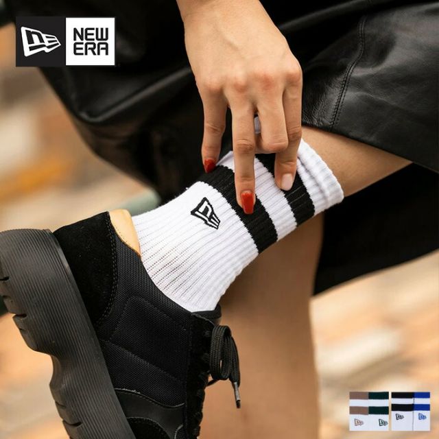 NEW ERA SOCKS CREW 2P EMB WHI