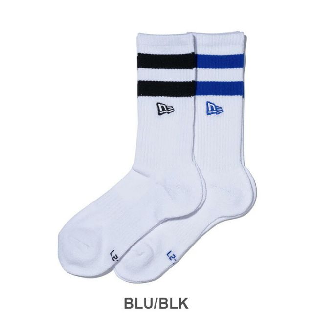 NEW ERA SOCKS CREW 2P EMB WHI