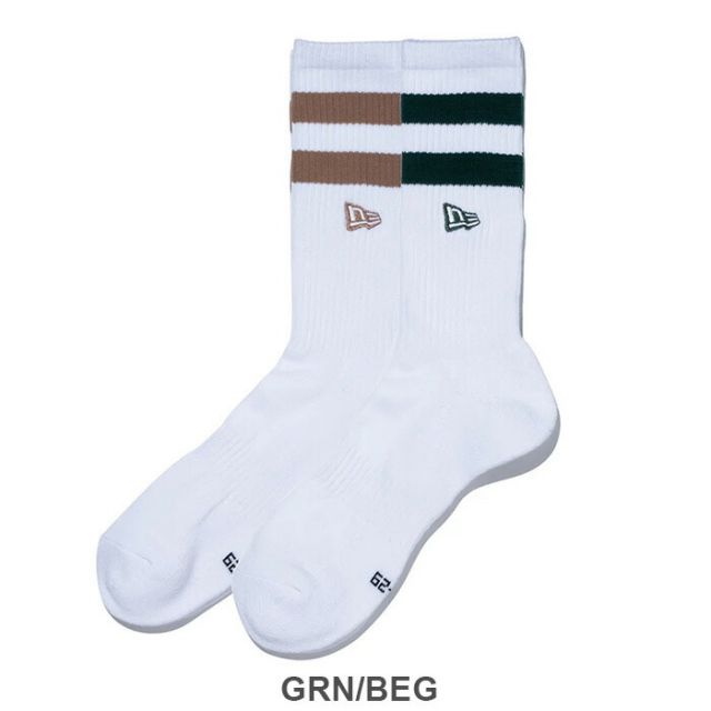 NEW ERA SOCKS CREW 2P EMB WHI