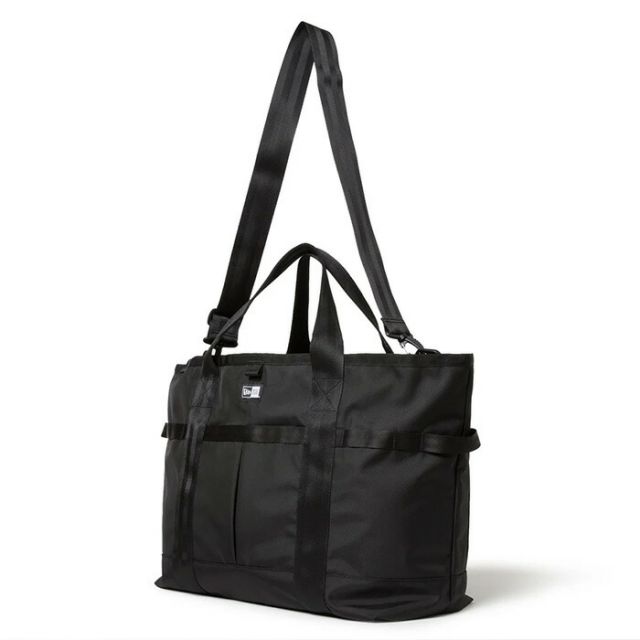 ニューエラ トートバッグ ラージ 42L ブラック NEWERA TOTE BAG L 1680D 大容量 ジップ付き 撥水 ポケット多数 ユニセックス 通勤 通学 旅行 アウトドア バッグ メンズ レディース (2503)