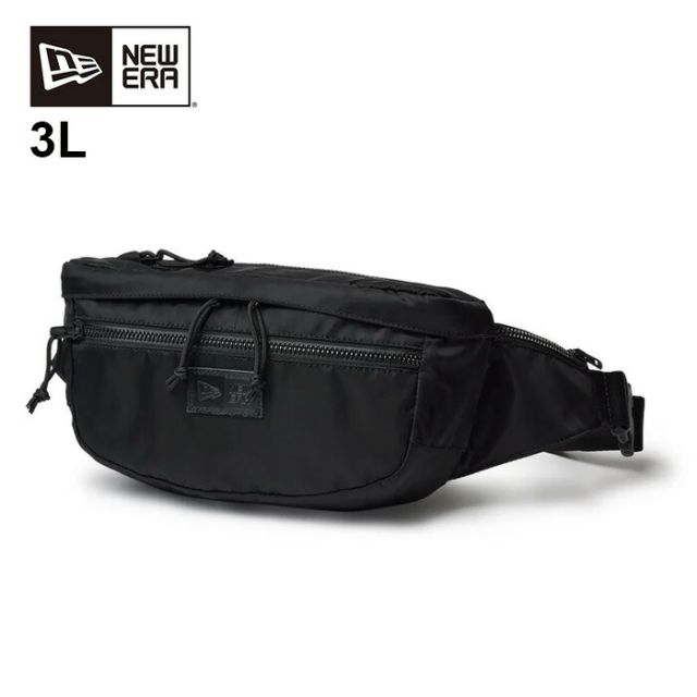 ニューエラ エクスプローラーウエストバッグ 3L ナイロンツイル ブラック NEWERA EXPLORER WAIST BAG NYLON TWL 撥水 軽量 耐久 リップストップ素材 サイドポケット付き アウトドア ウォーキング 通勤 ユニセックス (2503)