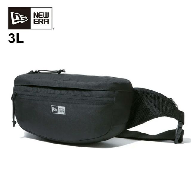 ニューエラ ウエスト バッグ ボディバッグ エクスプローラーウエストバッグ 3L ブラック NEWERA EXPLORER WAIST BAG 軽量 撥水 リップストップ素材 サイドポケット付き キーフック搭載 アウトドア対応 ユニセックス(2503)