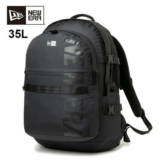 ニューエラ キャリアパック 35L ライトウェイト プリントロゴ ブラック × ブラック NEWERA CARRIER PACK 150D NE LOGO バックパック リュック バック キャリアパック 通勤 通学 PC収納 アウトドア ブラック (2503)