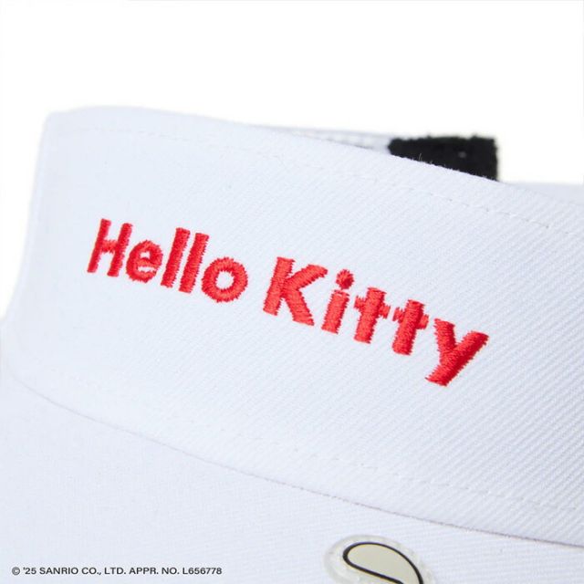 ニューエラ サンバイザー レディース ロングバイザー HELLO KITTY GFW SUN VISOR LV GOLF KITTY ニューエラ ハローキティ サンバイザー レディース ゴルフ 日よけ UVカット コラボ ベルクロ調整可能 (250411)