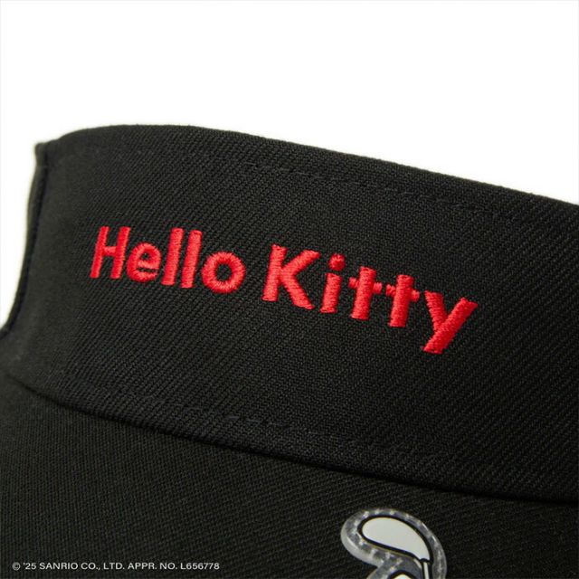 ニューエラ サンバイザー レディース ロングバイザー HELLO KITTY GFW SUN VISOR LV GOLF KITTY ニューエラ ハローキティ サンバイザー レディース ゴルフ 日よけ UVカット コラボ ベルクロ調整可能 (250411)