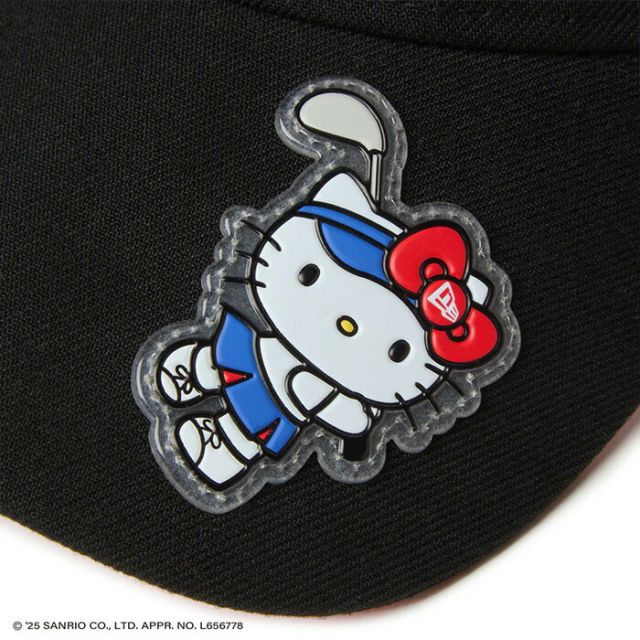 ニューエラ サンバイザー レディース ロングバイザー HELLO KITTY GFW SUN VISOR LV GOLF KITTY ニューエラ ハローキティ サンバイザー レディース ゴルフ 日よけ UVカット コラボ ベルクロ調整可能 (250411)