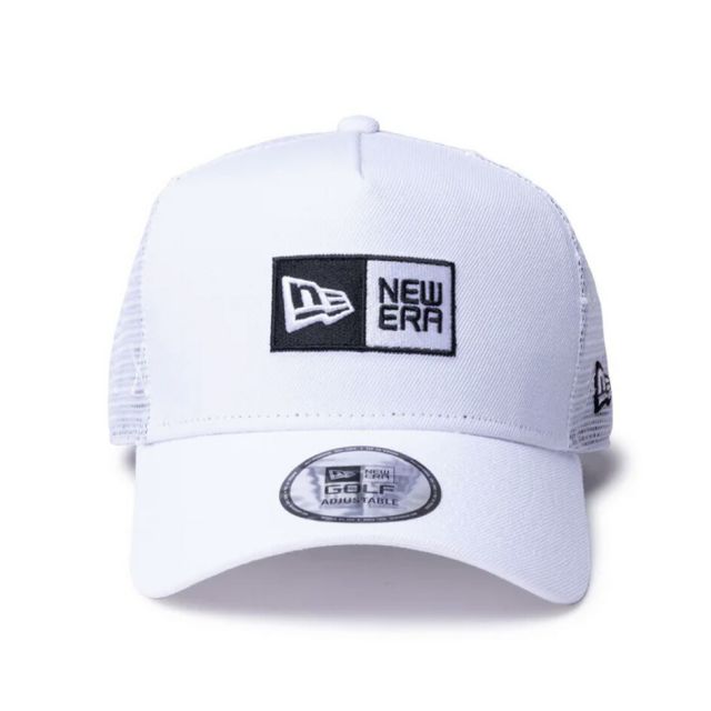 ニューエラ NEWERA GF 940AFTR BOX LOGO  ニューエラ 9FORTY A-Frame クロスクラブロゴ メッシュキャップ ブラック ホワイト ゴルフ (250509)