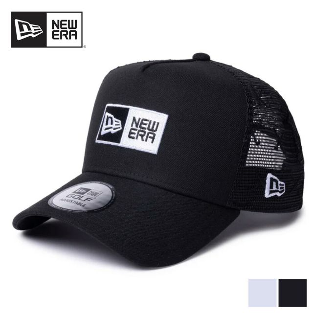ニューエラ NEWERA GF 940AFTR BOX LOGO  ニューエラ 9FORTY A-Frame クロスクラブロゴ メッシュキャップ ブラック ホワイト ゴルフ (250509)