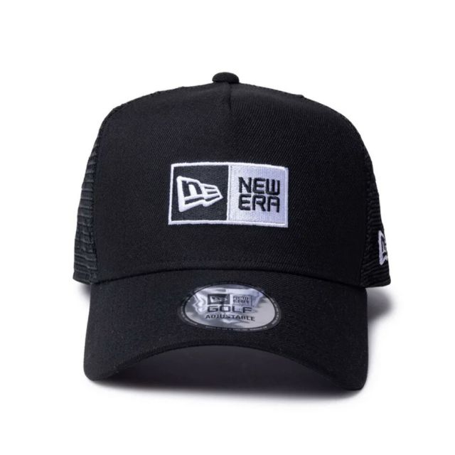 ニューエラ NEWERA GF 940AFTR BOX LOGO  ニューエラ 9FORTY A-Frame クロスクラブロゴ メッシュキャップ ブラック ホワイト ゴルフ (250509)