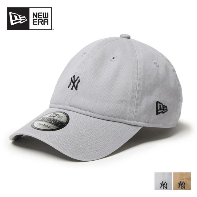 ニューエラ キャップ メンズ レディース NEWERA 920CS MLB MINI LOGO NEYYAN ニューヨーク・ヤンキース キャップ グレー カーキ ベージュ ミニロゴ クロスストラップ カーブドバイザー ユニセックス 14668009 14668008 (250904)