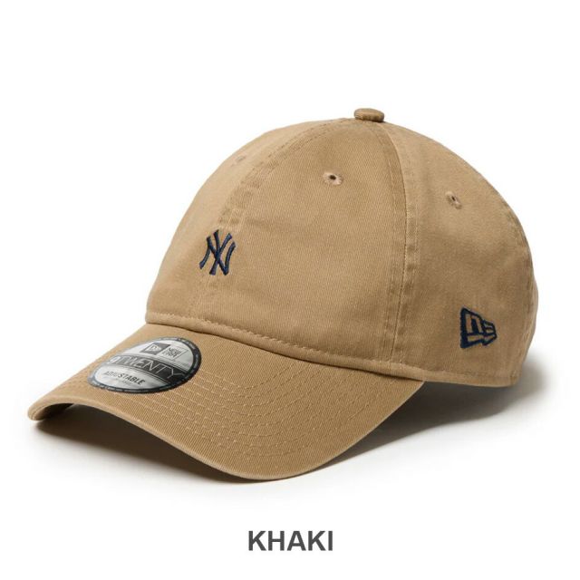 ニューエラ キャップ メンズ レディース NEWERA 920CS MLB MINI LOGO NEYYAN ニューヨーク・ヤンキース キャップ グレー カーキ ベージュ ミニロゴ クロスストラップ カーブドバイザー ユニセックス 14668009 14668008 (250904)