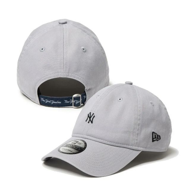 ニューエラ キャップ メンズ レディース NEWERA 920CS MLB MINI LOGO NEYYAN ニューヨーク・ヤンキース キャップ グレー カーキ ベージュ ミニロゴ クロスストラップ カーブドバイザー ユニセックス 14668009 14668008 (250904)