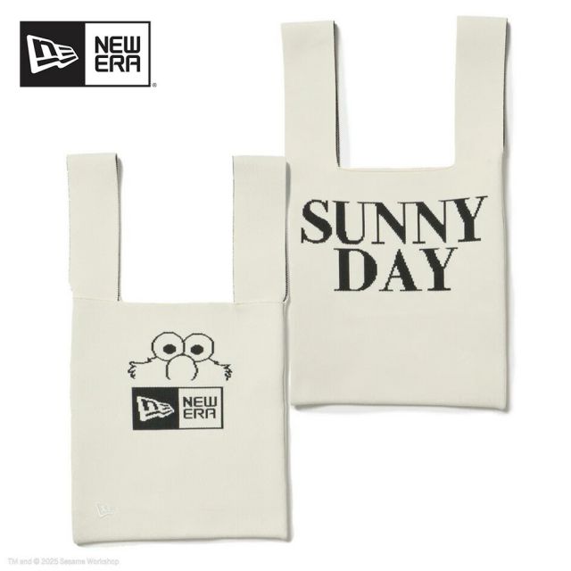 ニューエラ トート バッグ トートバッグ NEWERA KNIT TOTE BAG SESAME ELMO セサミストリート エルモ Elmo ストーン グレー ジャカード ロゴ トートバッグ エコバッグ コラボモデル ユニセックス ポリエステル 14682533 (250904)