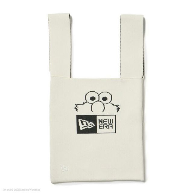ニューエラ トート バッグ トートバッグ NEWERA KNIT TOTE BAG SESAME ELMO セサミストリート エルモ Elmo ストーン グレー ジャカード ロゴ トートバッグ エコバッグ コラボモデル ユニセックス ポリエステル 14682533 (250904)