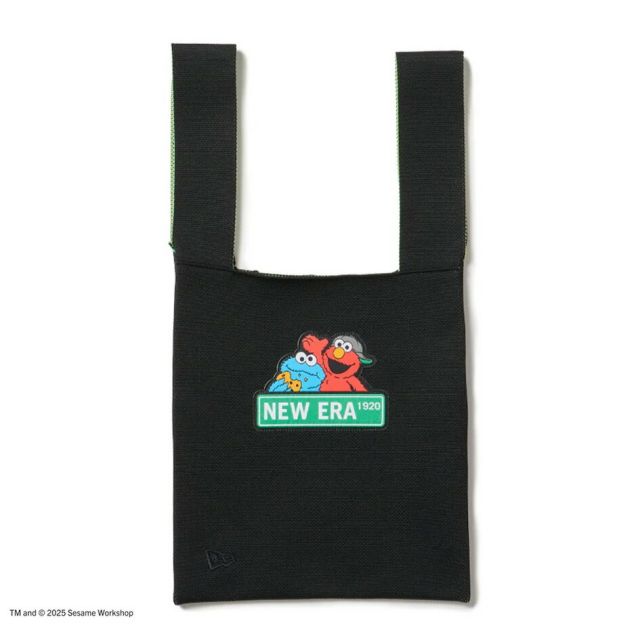 ニューエラ トート バッグ トートバッグ ニット NEWERA KNIT TOTE BAG SESAME NELG SESAME STREET セサミストリート コラボ 14682532 ユニセックス エコバッグ ブラック キャラクター ニット素材 おしゃれ 通勤 通学 メール便 (250904)