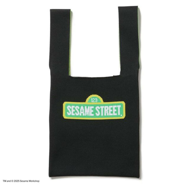 ニューエラ トート バッグ トートバッグ ニット NEWERA KNIT TOTE BAG SESAME NELG SESAME STREET セサミストリート コラボ 14682532 ユニセックス エコバッグ ブラック キャラクター ニット素材 おしゃれ 通勤 通学 メール便 (250904)
