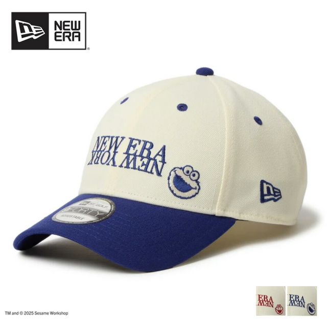 ニューエラ レディース メンズ キャップ コラボ NEWERA GF 940VS SESAME NENY セサミストリート クッキーモンスター キャップ 14682546 クロームホワイト ブルーバイザー ユニセックス ゴルフ 帽子 カーブドバイザー (250904)