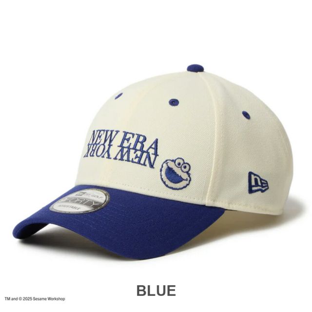 ニューエラ レディース メンズ キャップ コラボ NEWERA GF 940VS SESAME NENY セサミストリート クッキーモンスター キャップ 14682546 クロームホワイト ブルーバイザー ユニセックス ゴルフ 帽子 カーブドバイザー (250904)
