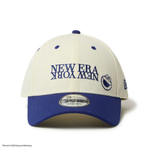 ニューエラ レディース メンズ キャップ コラボ NEWERA GF 940VS SESAME NENY セサミストリート クッキーモンスター キャップ 14682546 クロームホワイト ブルーバイザー ユニセックス ゴルフ 帽子 カーブドバイザー (250904)
