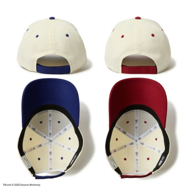 ニューエラ レディース メンズ キャップ コラボ NEWERA GF 940VS SESAME NENY セサミストリート クッキーモンスター キャップ 14682546 クロームホワイト ブルーバイザー ユニセックス ゴルフ 帽子 カーブドバイザー (250904)