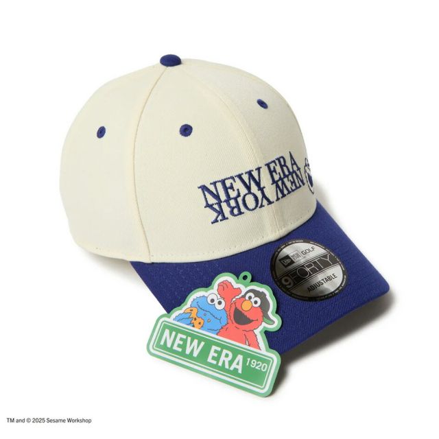 ニューエラ レディース メンズ キャップ コラボ NEWERA GF 940VS SESAME NENY セサミストリート クッキーモンスター キャップ 14682546 クロームホワイト ブルーバイザー ユニセックス ゴルフ 帽子 カーブドバイザー (250904)